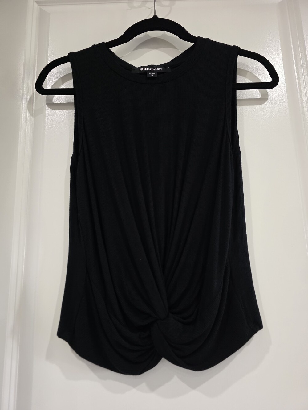 Fifteen Twenty Black Twist-Front Sleeveless Top